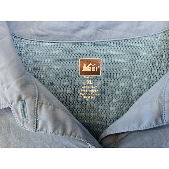 REI Women's Hiking Shirt Short sleeve - Teal - Size XL - Lightweight button down - Picture 3 of 7